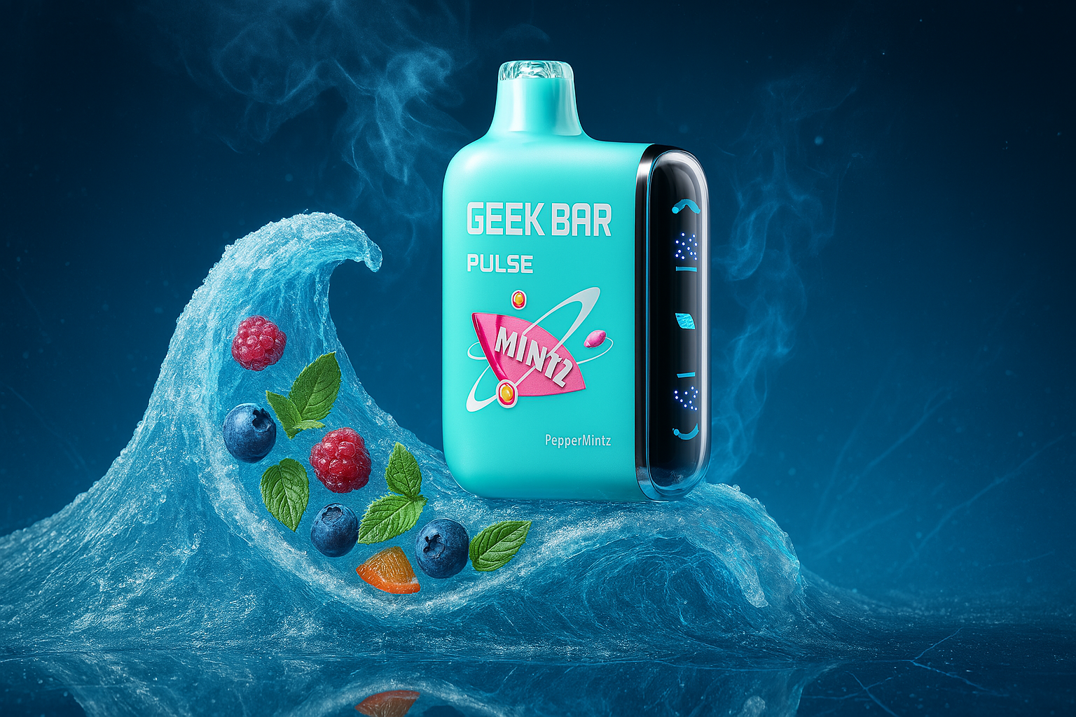 This image features a light blue