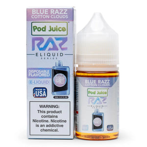 Blue Razz Cotton Clouds - Pod Juice Raz Series | Salt Nic | 30ml