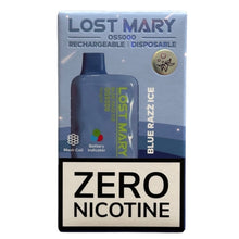 Load image into Gallery viewer, Blue Razz Ice - Lost Mary OS5000 - Zero Nicotine
